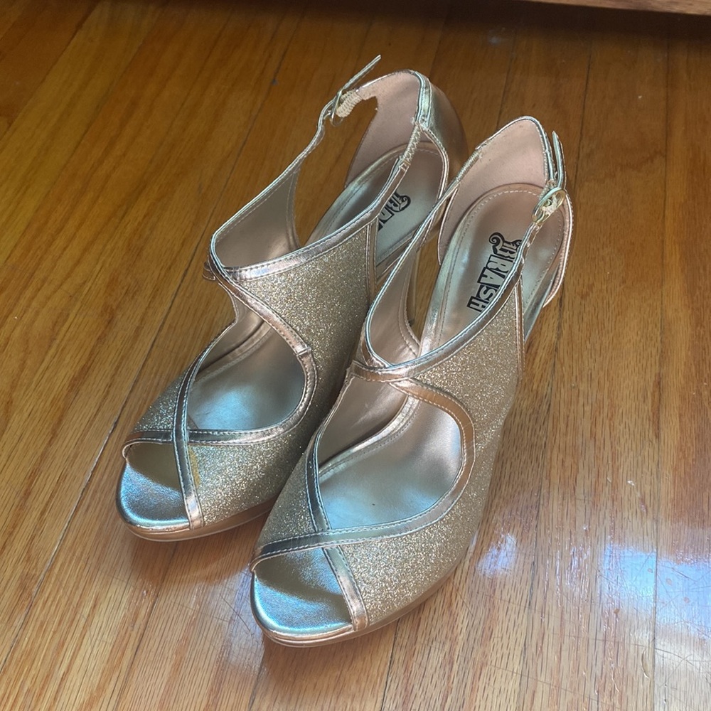 Brash, gold heels, size 8